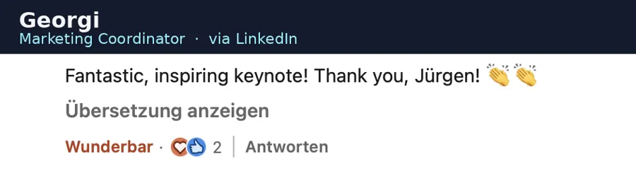 Anonymisierte LinkedIn-Stimme über biteme.digital