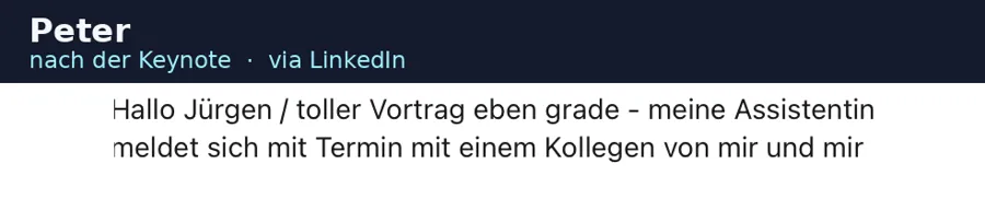 Anonymisierte LinkedIn-Stimme über biteme.digital